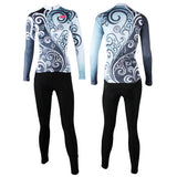 ILPALADINO Women's Long-Sleeves Bluish & Grey Orchid-decoration Cycling Apparel Outdoor Sports Leisure Biking Shirt Suit NO.324 -  Cycling Apparel, Cycling Accessories | BestForCycling.com 