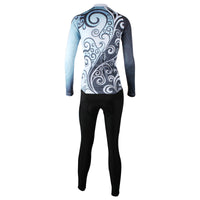 ILPALADINO Women's Long-Sleeves Bluish & Grey Orchid-decoration Cycling Apparel Outdoor Sports Leisure Biking Shirt Suit NO.324 -  Cycling Apparel, Cycling Accessories | BestForCycling.com 
