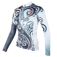 ILPALADINO Women's Long-Sleeves Bluish & Grey Orchid-decoration Cycling Apparel Outdoor Sports Leisure Biking Shirt Suit NO.324 -  Cycling Apparel, Cycling Accessories | BestForCycling.com 