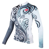 ILPALADINO Women's Long-Sleeves Bluish & Grey Orchid-decoration Cycling Apparel Outdoor Sports Leisure Biking Shirt Suit NO.324 -  Cycling Apparel, Cycling Accessories | BestForCycling.com 
