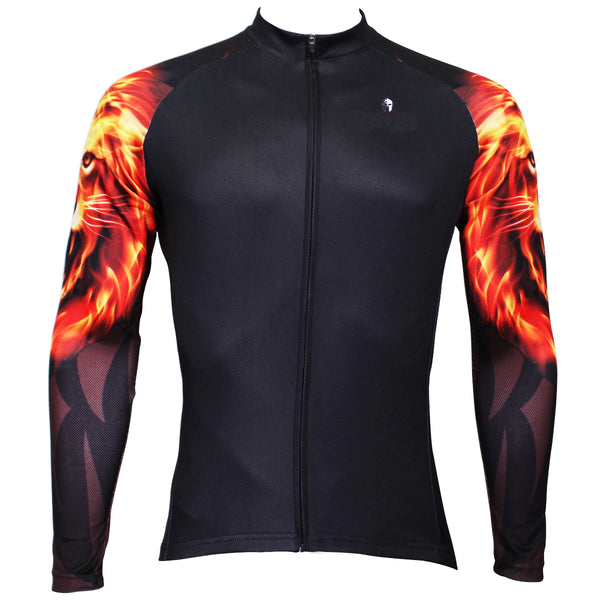 【Graphic Arm Shirt】 ILPALADINO Fire Golden Roar Lion Cool Arm Print Men's Cycling Long-sleeve Black Jerseys - Spring Summer Exercise Wear Bicycling Pro Cycle Clothing Racing Apparel Outdoor Sports Leisure Biking Shirts Team Kit Personalized Styles NO.370 -  Cycling Apparel, Cycling Accessories | BestForCycling.com 