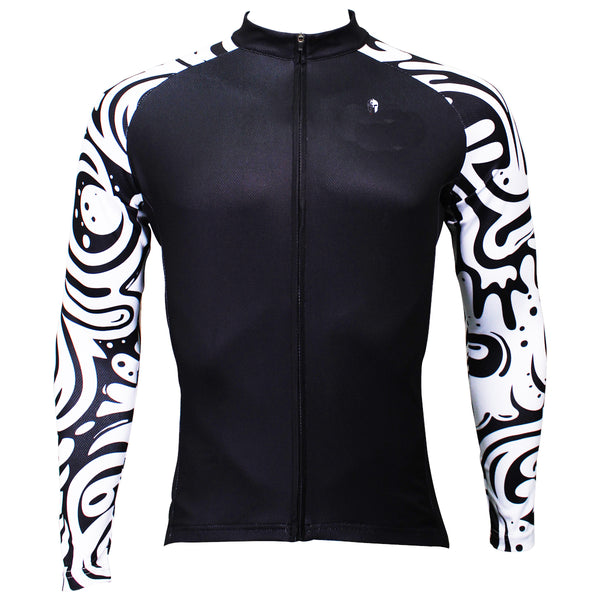 ILPALADINO White Wave Cool Graphic Arm Print Men's Cycling Long-sleeve Black Jerseys - Spring Summer Exercise Wear Bicycling Pro Cycle Clothing Racing Apparel Outdoor Sports Leisure Biking Shirts Team Kit Personalized Styles NO.371 -  Cycling Apparel, Cycling Accessories | BestForCycling.com 