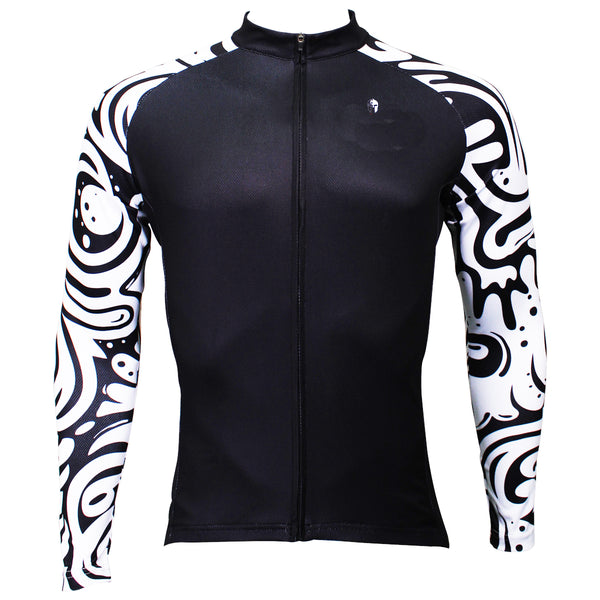 White Wave Cool Graphic Arm Print Men's Cycling Long-sleeve Black Jerseys NO.371 -  Cycling Apparel, Cycling Accessories | BestForCycling.com 