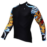 Aggressive Dragon Cool Graphic Blue Arm Print Men's Cycling Long-sleeve Black Jerseys NO.373 -  Cycling Apparel, Cycling Accessories | BestForCycling.com 