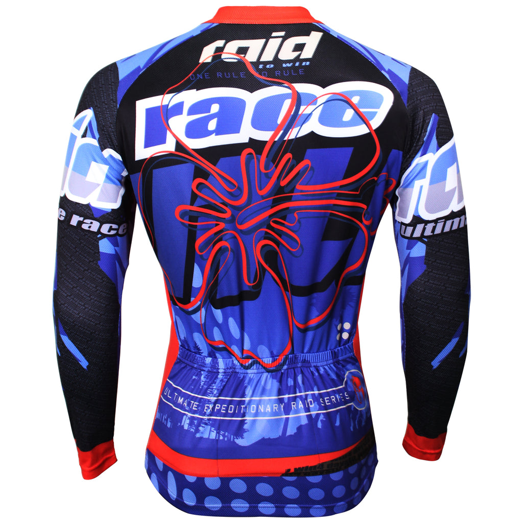 Men's Stylish Hidden-Zipper Long-sleeve Blue Cycling Jersey with Red-cuff Outdoor Bike Leisure Sport Shirt Breathable Quick Dry Bicycle clothing NO.383 -  Cycling Apparel, Cycling Accessories | BestForCycling.com 