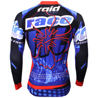 Men's Stylish Hidden-Zipper Long-sleeve Blue Cycling Jersey with Red-cuff Outdoor Bike Leisure Sport Shirt Winter Breathable Bicycle clothing(velvet) NO.383 -  Cycling Apparel, Cycling Accessories | BestForCycling.com 