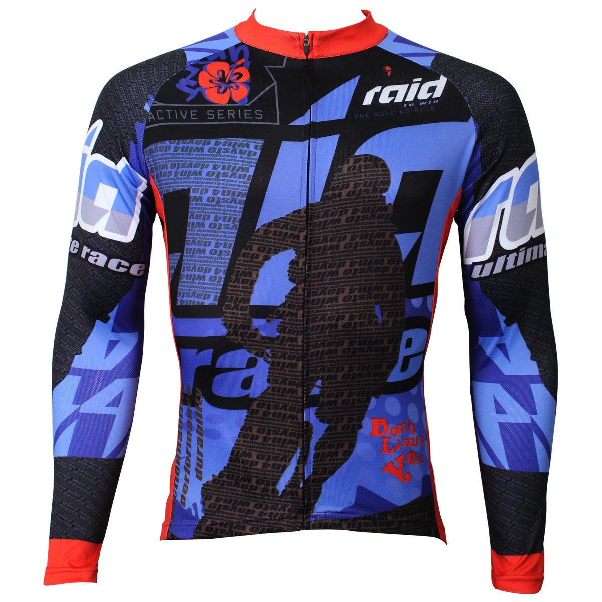 Men's Stylish Hidden-Zipper Long-sleeve Blue Cycling Jersey with Red-cuff Outdoor Bike Leisure Sport Shirt Breathable Quick Dry Bicycle clothing NO.383 -  Cycling Apparel, Cycling Accessories | BestForCycling.com 