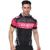 Pink-strip Dotted Black Outdoor Running Cycling Fitness Extreme Sports Mens T-shirts Hooded Short-sleeve Jacket Clothing and Riding Gear with Cap Quick dry Breathable NO. 822 -  Cycling Apparel, Cycling Accessories | BestForCycling.com 