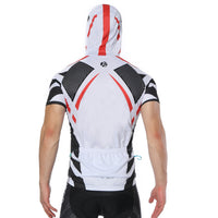 White Outdoor Running Cycling Fitness Extreme Sports Mens T-shirts Hooded Short-sleeve Jacket Clothing and Riding Gear with Cap Quick dry Breathable NO. 824 -  Cycling Apparel, Cycling Accessories | BestForCycling.com 