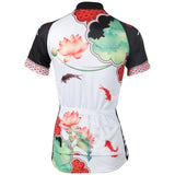 Ilpaladino Lotus Pond & Carps  Women's Quick Dry Short-Sleeve Cycling Jersey Exercise Bicycling Pro Cycle Clothing Racing Apparel Outdoor Sports Leisure Biking Shirts Breathable Summer Sport Wear NO.545 -  Cycling Apparel, Cycling Accessories | BestForCycling.com 