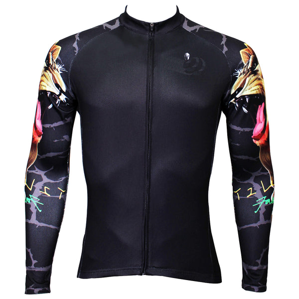ILPALADINO  Gipsy Lion Cool Graphic Arm Print Men's Cycling Long-sleeve Black Jerseys - Spring Summer Exercise Wear Bicycling Pro Cycle Clothing Racing Apparel Outdoor Sports Leisure Biking Shirts Team Kit Personalized Styles NO.375 -  Cycling Apparel, Cycling Accessories | BestForCycling.com 