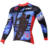 Men's Stylish Hidden-Zipper Long-sleeve Blue Cycling Jersey with Red-cuff Outdoor Bike Leisure Sport Shirt Winter Breathable Bicycle clothing(velvet) NO.383 -  Cycling Apparel, Cycling Accessories | BestForCycling.com 