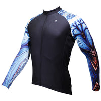 Nautilus Cool Graphic Blue Arm Print Men's Cycling Long-sleeve Black Jerseys NO.368 -  Cycling Apparel, Cycling Accessories | BestForCycling.com 