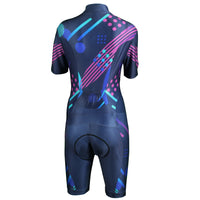 Women's Triathlon Short Sleeve Tri Suit Breathable Quick Dry Team Skinsuit Bike Swim Run 877