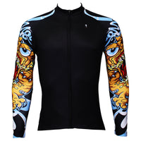 ILPALADINO Aggressive Dragon Cool Graphic Blue Arm Print Men's Cycling Long-sleeve Black Jerseys - Spring Summer Exercise Wear Bicycling Pro Cycle Clothing Racing Apparel Outdoor Sports Leisure Biking Shirts Team Kit Personalized Styles NO.373 -  Cycling Apparel, Cycling Accessories | BestForCycling.com 