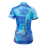 Ilpaladino Blue Patterned Women's Summer Quick Dry Short-Sleeve Cycling Jersey Biking Shirts Breathable Apparel Outdoor Sports Gear Clothes  NO.593 -  Cycling Apparel, Cycling Accessories | BestForCycling.com 