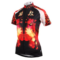 Ilpaladino Fire Flowers Women's Short-Sleeve Cycling Jersey Biking Exercise Bicycling Pro Cycle Clothing Racing Apparel Outdoor Sports Leisure Shirts Breathable Summer Clothes NO.589 -  Cycling Apparel, Cycling Accessories | BestForCycling.com 