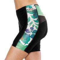Tropical Plant Fresh Green Leaves Nordic Style Womans Cycling Spinning Padded Bike Shorts UPF 50+  Spandex Clothing and Riding Gear Summer Pant Road Bike Wear Mountain Bike MTB Clothes Sports Apparel Quick dry Breathable NO. 803 -  Cycling Apparel, Cycling Accessories | BestForCycling.com 