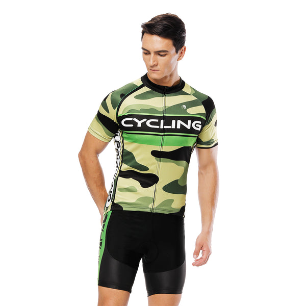 CYCLING Letter Green Camo Men's Cycling Short-sleeve Jersey/Suit Exercise Bicycling Pro Cycle Clothing Racing Apparel Outdoor Sports Leisure Biking Shirts Team Summer Kit NO.815 -  Cycling Apparel, Cycling Accessories | BestForCycling.com 