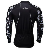 Chinese Poetry Handwriting Cool Graphic Arm Print Men's Cycling Long-sleeve Black Jerseys NO.400 -  Cycling Apparel, Cycling Accessories | BestForCycling.com 