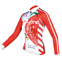 ILPALADINO Fruit Food Strawberry Red Women's Long Sleeves Cycling Jersey Spring Autumn Summer Outdoor Sports Gear Leisure Biking T-shirt NO.735 -  Cycling Apparel, Cycling Accessories | BestForCycling.com 