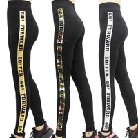 Women Legging Go Forward Letter Ultra Elasticity  Yoga Pants Jogger Workout Tights Tummy Control Workout Gym Tight Golden/Silver/Camo Strip LZM02 -  Cycling Apparel, Cycling Accessories | BestForCycling.com 