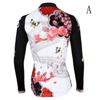 Ilpaladino Peach Blossom Butterfly With Flying Petal Women Cycling Jerseys Long-sleeve summer Spring Sportswear Gear Pro Cycle Clothing Racing Apparel Outdoor Sports Leisure Biking Shirt NO.542 -  Cycling Apparel, Cycling Accessories | BestForCycling.com 