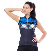 Blue Mesh Splicing Women's Cycling Sleeveless Bike Jersey T-shirt Summer Spring Road Bike Wear Mountain Bike MTB Clothes Sports Apparel Top NO. 797 -  Cycling Apparel, Cycling Accessories | BestForCycling.com 