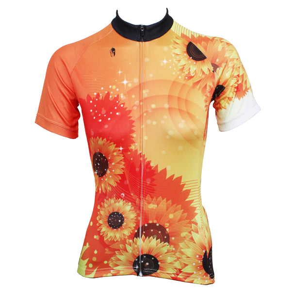Ilpaladino Sunflower Orange Women's Quick Dry Short-Sleeve Cycling Jersey Biking Shirts Breathable Summer Sportswear Apparel Outdoor Sports Gear Leisure Biking T-shirt NO.509 -  Cycling Apparel, Cycling Accessories | BestForCycling.com 
