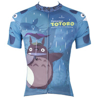Animated Film Cartoon Character My Neighbor Totoro Rainy Day Umbrella Blue Breathable Cycling Jersey Men's Short-Sleeve Sport Bicycling Shirts Summer Quick Dry Sportswear Chinchilla NO.519 -  Cycling Apparel, Cycling Accessories | BestForCycling.com 