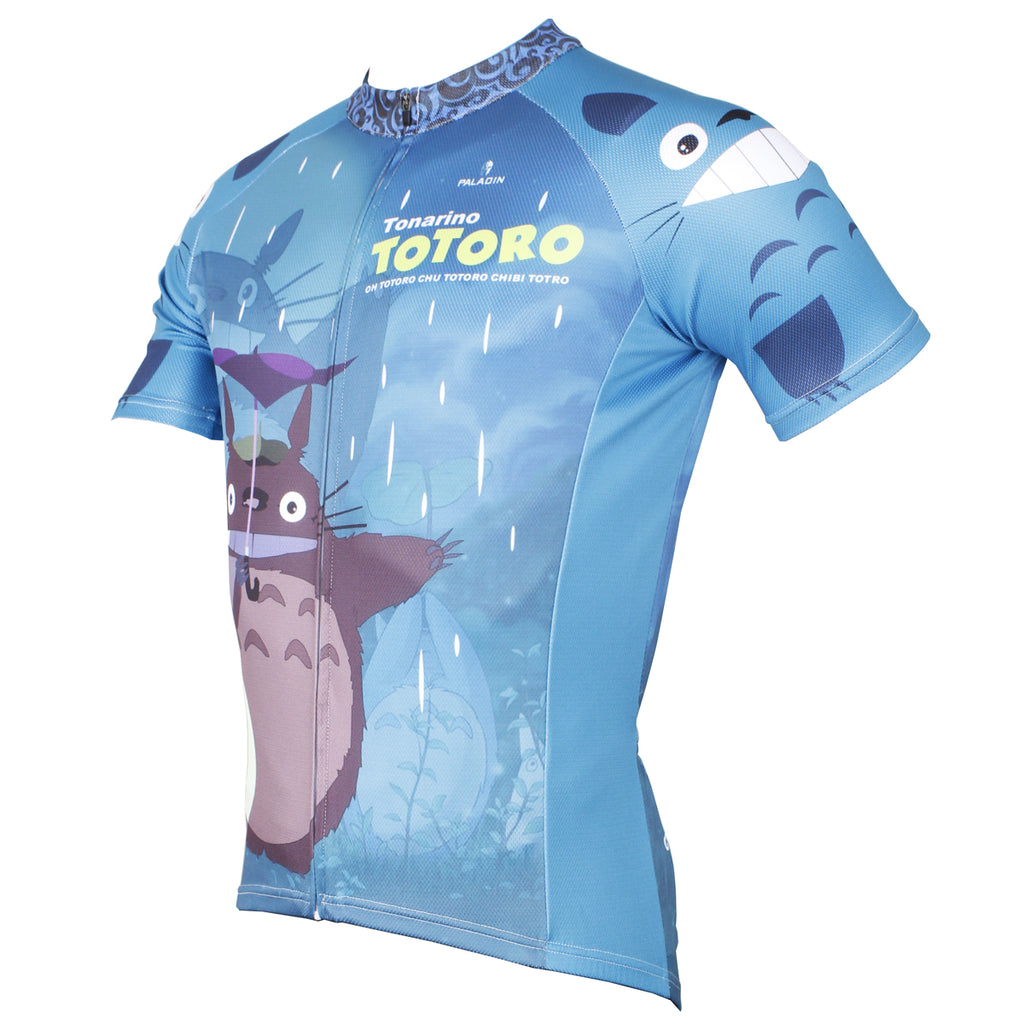Animated Film Cartoon Character My Neighbor Totoro Rainy Day Umbrella Blue Breathable Cycling Jersey Men's Short-Sleeve Sport Bicycling Shirts Summer Quick Dry Sportswear Chinchilla NO.519 -  Cycling Apparel, Cycling Accessories | BestForCycling.com 