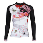 Ilpaladino Peach Blossom Butterfly With Flying Petal Women Cycling Jerseys Long-sleeve summer Spring Sportswear Gear Pro Cycle Clothing Racing Apparel Outdoor Sports Leisure Biking Shirt NO.542 -  Cycling Apparel, Cycling Accessories | BestForCycling.com 