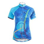 Ilpaladino Blue Patterned Women's Summer Quick Dry Short-Sleeve Cycling Jersey Biking Shirts Breathable Apparel Outdoor Sports Gear Clothes  NO.593 -  Cycling Apparel, Cycling Accessories | BestForCycling.com 