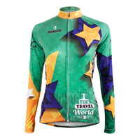 TRAVEL THE WORLD Yellow Golden Star Green Women Cycling Jerseys Short/long-sleeve Summer Spring Sportswear Gear Pro Cycle Clothing Racing Apparel Outdoor Sports Leisure Biking Shirt NO.596 -  Cycling Apparel, Cycling Accessories | BestForCycling.com 