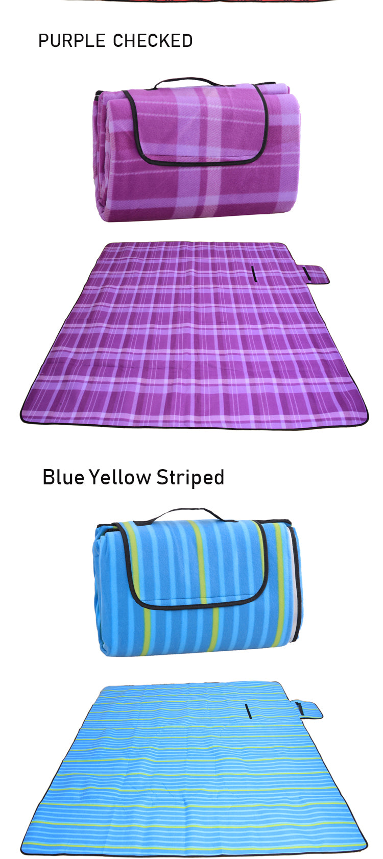 2*2m Large Striped Checked Dual Layers Portable Outdoor Family Beach/ Park/Camping/Concerts/Picnic Blanket Mat- Handle Extra,Foldable, Waterproof, Sand-proof -  Cycling Apparel, Cycling Accessories | BestForCycling.com 