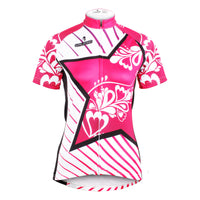 Ilpaladino Pink Star Diagonal Women's Summer Short-Sleeve Cycling Jersey Biking Shirts Breathable  Quick Dry Sport Clothes NO.604 -  Cycling Apparel, Cycling Accessories | BestForCycling.com 