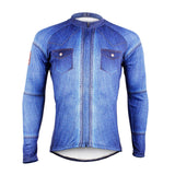 Mens Stylish Denim-blue Hidden-Zipper Long-sleeves Cycling Jersey Outdoor Sport Shirt Leisure Sport Bike Winter Windproof Jacket Bicycle Clothing 607(velvet) -  Cycling Apparel, Cycling Accessories | BestForCycling.com 