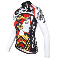 Playing Cards Poker Face Clubs Queen Women's Long Sleeves Cycling Suit Jerseys NO.640 -  Cycling Apparel, Cycling Accessories | BestForCycling.com 