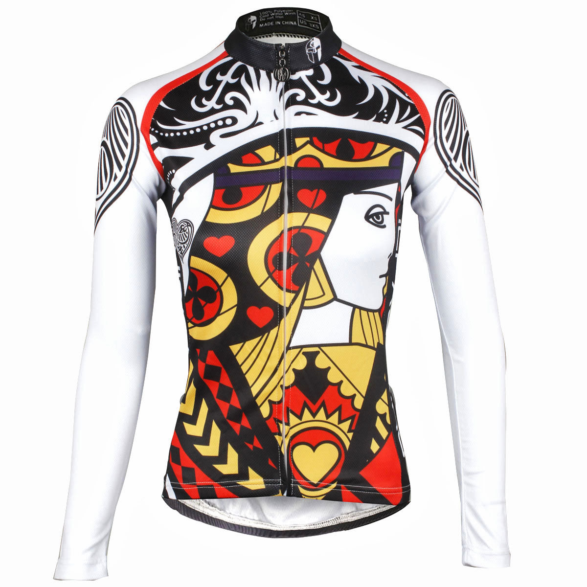 ILPALADINO Playing Cards Poker Face Heart Queen Women's Long Sleeves Cycling Jerseys Bike Shirt Outdoor Sports Gear Leisure Biking T-shirt Sports Clothes Face Cards Court Cards NO.641 -  Cycling Apparel, Cycling Accessories | BestForCycling.com 