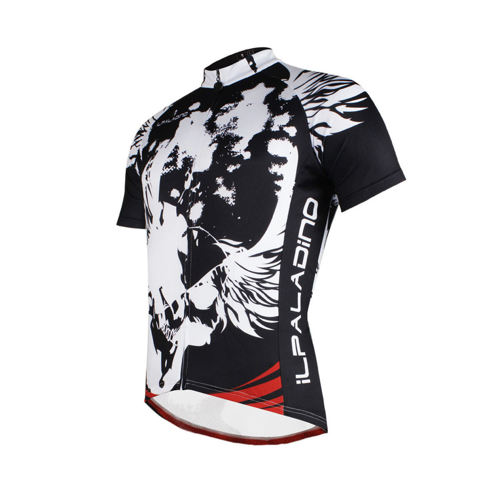 Ilpaladino Red-bottom Breathable Black & White Jersey Men's Short-Sleeve Bicycling Shirts Summer Quick Dry Wear Apparel Outdoor Sports Gear Leisure Biking T-shirt NO.659 -  Cycling Apparel, Cycling Accessories | BestForCycling.com 