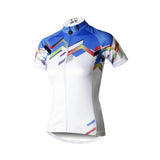 Ilpaladino Blue-Shoulder White Women's Quick Dry Short-Sleeve Cycling Jersey Biking Shirts Breathable Summer Apparel Outdoor Sports Gear Clothes  NO.687 -  Cycling Apparel, Cycling Accessories | BestForCycling.com 