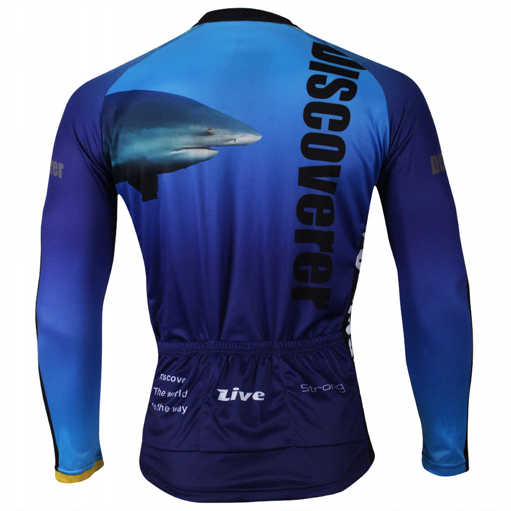 [Discoverer series ] llpaladino Shark Dolphin Nature Blue Short-sleeve Cycling Suit/Jersey Jacket- Summer Spring Clothes Sportswear Pro Cycle Clothing Racing Apparel Outdoor Sports Leisure Biking T-shirt NO.304 -  Cycling Apparel, Cycling Accessories | BestForCycling.com 