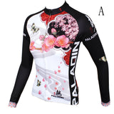 Ilpaladino Peach Blossom Butterfly With Flying Petal Women Cycling Jerseys Long-sleeve summer Spring Sportswear Gear Pro Cycle Clothing Racing Apparel Outdoor Sports Leisure Biking Shirt NO.542 -  Cycling Apparel, Cycling Accessories | BestForCycling.com 
