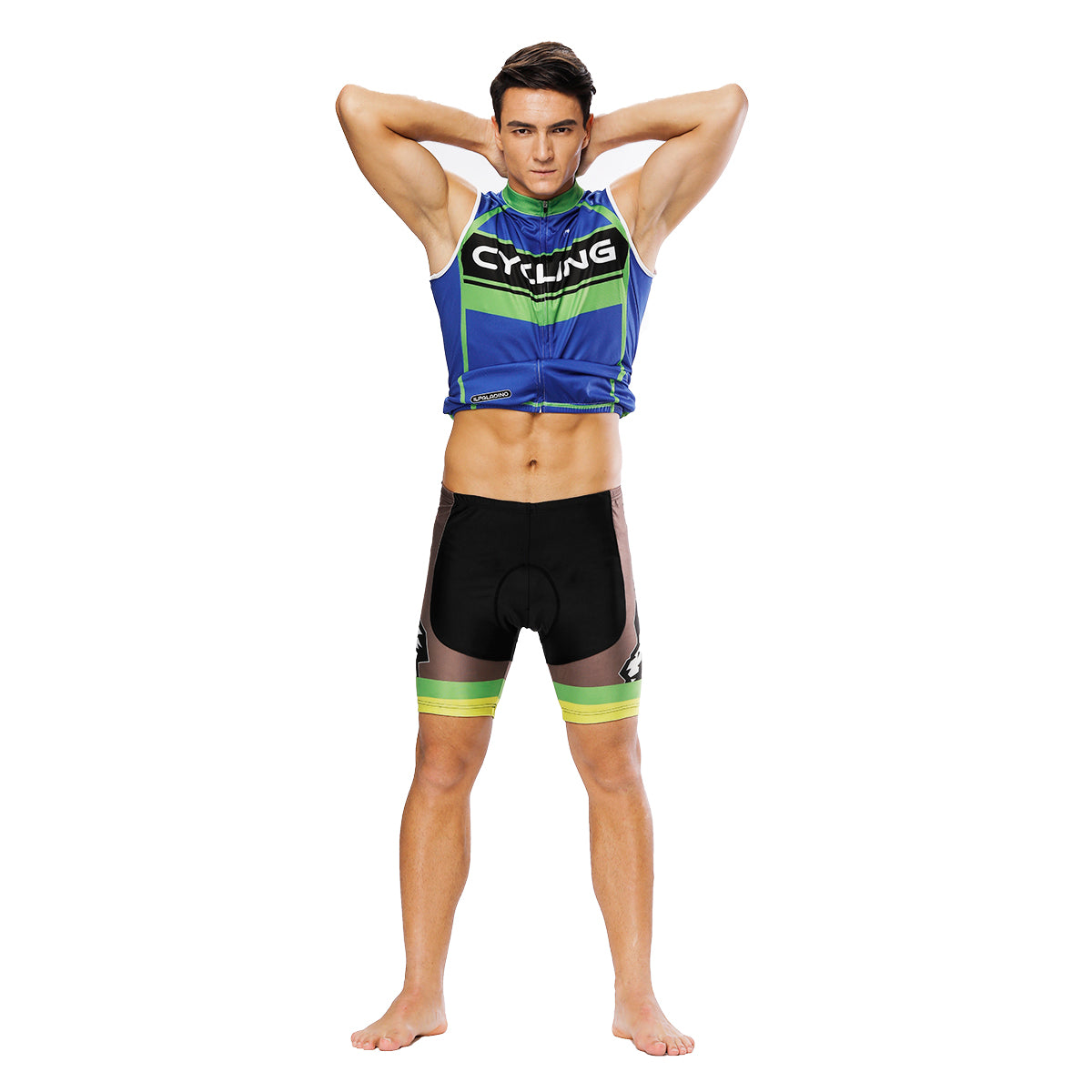 Green-Strip Blue Men's Cycling Sleeveless Bike Jersey/Kit T-shirt Summer Spring Road Bike Wear Mountain Bike MTB Clothes Sports Apparel Top / Suit / Shorts Pants NO. 818 -  Cycling Apparel, Cycling Accessories | BestForCycling.com 