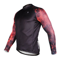 ILPALADINO Fire Flame Cool Graphic Arm Print Men's Cycling Long-sleeve Black Jerseys - Spring Summer Exercise Wear Bicycling Pro Cycle Clothing Racing Apparel Outdoor Sports Leisure Biking Shirts Team Kit Personalized Styles NO.384 -  Cycling Apparel, Cycling Accessories | BestForCycling.com 