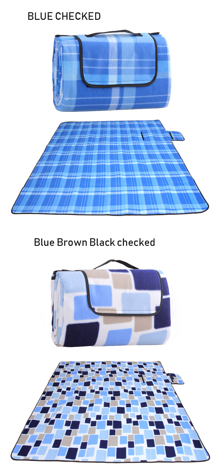 2*2m Large Striped Checked Dual Layers Portable Outdoor Family Beach/ Park/Camping/Concerts/Picnic Blanket Mat- Handle Extra,Foldable, Waterproof, Sand-proof -  Cycling Apparel, Cycling Accessories | BestForCycling.com 