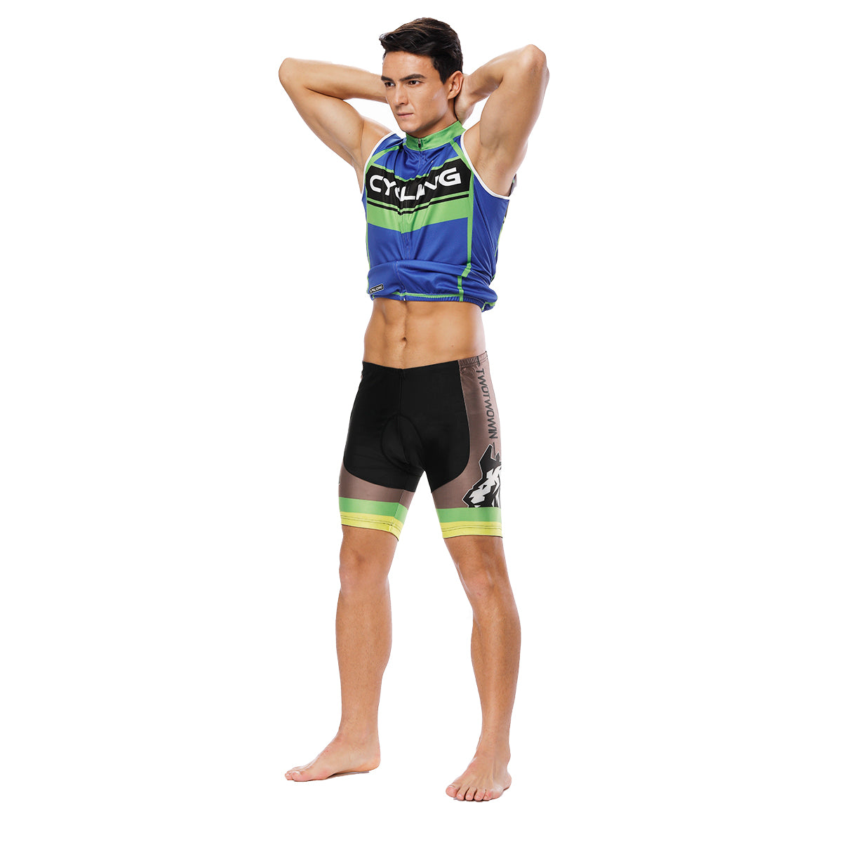 Green-Strip Blue Men's Cycling Sleeveless Bike Jersey/Kit T-shirt Summer Spring Road Bike Wear Mountain Bike MTB Clothes Sports Apparel Top / Suit / Shorts Pants NO. 818 -  Cycling Apparel, Cycling Accessories | BestForCycling.com 