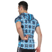 Blue Phantoscope Outdoor Running Cycling Fitness Extreme Sports Mens T-shirts Hooded Short-sleeve Jacket Clothing and Riding Gear with Cap Quick dry Breathable NO.819 -  Cycling Apparel, Cycling Accessories | BestForCycling.com 