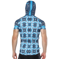 Blue Phantoscope Outdoor Running Cycling Fitness Extreme Sports Mens T-shirts Hooded Short-sleeve Jacket Clothing and Riding Gear with Cap Quick dry Breathable NO.819 -  Cycling Apparel, Cycling Accessories | BestForCycling.com 