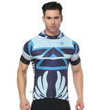 Geometry Blue Outdoor Running Cycling Fitness Extreme Sports Mens T-shirts Hooded Short-sleeve Jacket Clothing and Riding Gear with Cap Quick dry Breathable NO.820 -  Cycling Apparel, Cycling Accessories | BestForCycling.com 